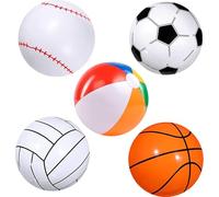PIUMOJ Ballon de Plage Gonflable Multi-Sports - Football, Volleyball, Basketball, Baseball pour Fêtes d'Été à la Plage