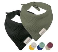 PiuPet 2X Bandana pour Chien - Foulard Triangulaire Coton L - Noir et Vert