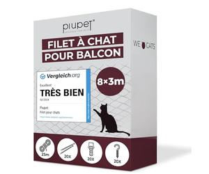 PiuPet Filet de Protection Chat Balcon Résistant | Filet Sécurité Anti-Chute Durable et Transparent