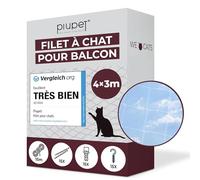 PiuPet® Filet de Protection Chat I 4x3m I Filet Transparent I avec Corde de Fixation I Filet de sécurité I Extra Large | Filet Chat Balcon | Filet Chat Fenetre | Filets De Sécurité pour Chats