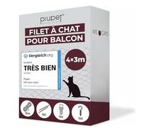 PiuPet® Filet de Protection pour Chats 4 x 3 m | Filet Transparent pour Chats avec Corde de Fixation | Sécurité maximale pour balcons et fenêtres
