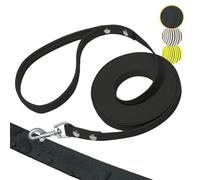 PiuPet Laisse de remorquage pour chiens de 5 m, 10 m, 20 m I - Laisse de dressage hydrofuge pour chiens de grande taille - Longue laisse de dressage pour chien - Laisse de dressage pour chien - Noir
