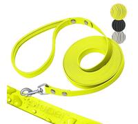 PiuPet® Longe pour Chien 10m - Laisse de Dressage PVC Étanche Jaune Fluo