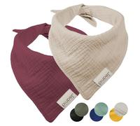 PiuPet® Lot de 2 Bandanas pour Chien - Foulards en Coton Taille L, Rouge &