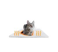 PiuPet® Tapis Auto Chauffant Chat et Chien 60x45cm (M) - Couverture Chauffante Chat sans Électricité, Douce et Moelleuse, Idéale pour Intérieur & Extérieur - Antidérapant & Housse Lavable (Blanc)