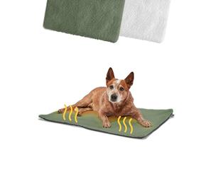 PiuPet® Tapis Auto-Chauffant Chien 90 × 60 cm, Coussin Thermique, Vert