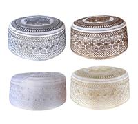 PIUpiuLIANG Chapeau Musulman, 4pcs Broderie Kufi Chapeaux pour Hommes, Capuchon Musulman Respirant Confortable, Chapeaux pour Hommes Ramadan Eid Chapeau Cadeau