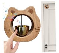 PIUpiuLIANG Consultant du Vent de Porte, Carillon de Porte en Bois Naturel pour Les Affaires Lors l'entrée du Son croustillant en Forme Chat en Bois en en pour Ouvrir Le Vent