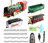 PIUpiuLIANG Train de Noël 22pcs / Set électrique télécommande à Vapeur STEAT Train avec LECTS ET Son 3 Cadeaux de Simulation Chariot pour Les Enfants