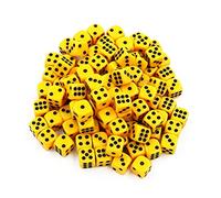PiurUf Dé 6 100pcs / Pack 14mm Acrylique Dice Jeu de dés Dé en Bois (Size : Yellow)