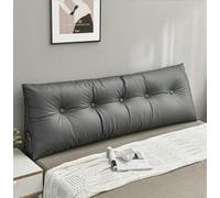 PIURUF Grand coussin de lecture triangulaire lavable pour lit, méditation, regarder la télévision ou jouer - Gris - 100 x 20 x 50 cm
