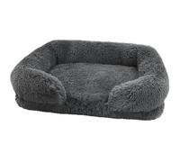 PIURUF Lit rectangulaire gris de qualité supérieure pour chiot, grand tapis pour chat, lit pour chien et chat, lit en peluche moelleuse pour animaux de compagnie, tapis pour cage et canapé, coussin