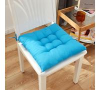 PIURUF Lot de 2 galettes de chaise carrées super douces avec attaches - 40 x 40 cm - Pour intérieur et extérieur - Pour cuisine, jardin, terrasse (bleu ciel)