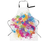 PIUS Tablier d'artiste de peinture avec 2 poches imperméables et colorées, cadeaux pour artistes, femmes, hommes, filles, peintres, adultes, enseignants, bavoirs blancs pour jardin, cuisine, cuisine,