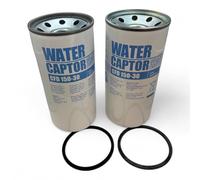 PIUSI 2 filtres à cartouche de rechange Water Captor CFD 150-30 de 150 l/min - avec absorption d'eau pour gazole - Raccord standard 1"1/2-16 UNF femelle - Filtration Micron 30 | F0061102A