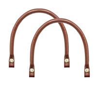 Piutouyar Lot de 2 poignées de rechange en cuir synthétique marron avec bouton pour poignées de sac à main et accessoires de sac à main 1,5 cm de large et 46 cm de long