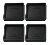 Piutouyar Lot de 4 dessous de verre carrés de 6,3 cm en caoutchouc noir antidérapant pour pieds de meubles pour sols en bois dur