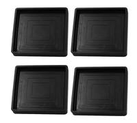 Piutouyar Lot de 4 dessous de verre carrés de 8,9 cm en caoutchouc noir antidérapant pour pieds de meubles pour sols en bois dur