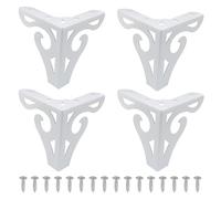 Piutouyar Lot de 4 pieds de meubles creux de 10 cm, pieds de meubles artistiques en métal pour canapé, armoire, table, bibliothèque, armoire - Blanc