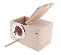 PIVBY Nichoir à perruches en Bois pour inséparables, perroquets (Taille M : 20 cm)
