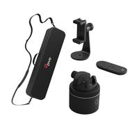 Pivo Equestrian Black Pro Pack Support de téléphone de suivi de voiture, rotation à 360° pour créateur de contenu, enregistrement vidéo mains libres avec télécommande, trépied, Smart Mount, étui