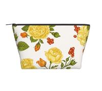 Pivoine à Fleurs Jaunes, Trousse de Toilette Trousse de Maquillage Sac à cosmétiques Trousse de Toilette de Voyage Portable