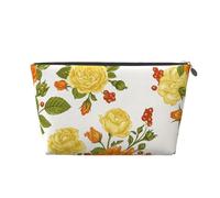Pivoine à Fleurs Jaunes, Trousse de Toilette Trousse de Maquillage Sac à cosmétiques Trousse de Toilette de Voyage Portable