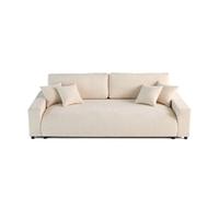 Pivoine - canapé droit 3 places - convertible avec coffre - en velours texturé - Beige