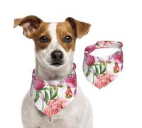 Pivoine de Jardin,Bandanas pour Chien, écharpe en Coton, Bavoirs réglables pour Animaux de Compagnie,S