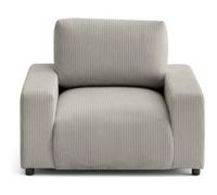 Pivoine - fauteuil en velours côtelé - Gris clair