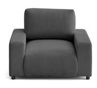 Pivoine - fauteuil en velours côtelé - Gris foncé Gris foncé