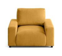 Pivoine - fauteuil en velours texturé - Jaune