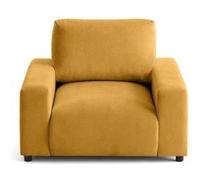 Pivoine - fauteuil en velours texturé - Jaune Jaune