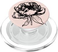 Pivoine Fleur Nature Jardin Minimaliste Croquis Graphique PopSockets PopGrip pour MagSafe