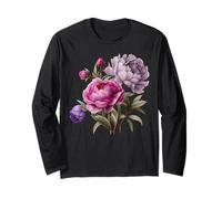 Pivoine Fleurs Aquarelle Lavande Pourpre Pivoine Rose Pivoine Manche Longue