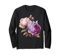 Pivoine Fleurs Aquarelle Lavande Pourpre Pivoine Rose Pivoine Manche Longue