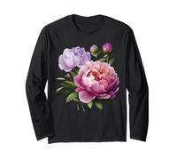 Pivoine Fleurs Aquarelle Lavande Pourpre Pivoine Rose Pivoine Manche Longue