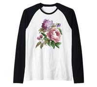 Pivoine Fleurs Aquarelle Lavande Pourpre Pivoine Rose Pivoine Manche Raglan