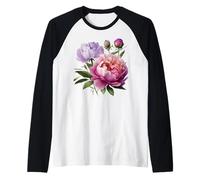 Pivoine Fleurs Aquarelle Lavande Pourpre Pivoine Rose Pivoine Manche Raglan