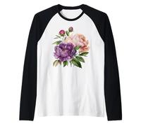 Pivoine Fleurs Aquarelle Lavande Pourpre Pivoine Rose Pivoine Manche Raglan