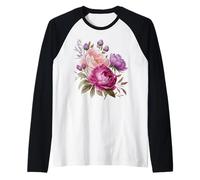 Pivoine Fleurs Aquarelle Lavande Pourpre Pivoine Rose Pivoine Manche Raglan