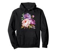 Pivoine Fleurs Aquarelle Lavande Pourpre Pivoine Rose Pivoine Sweat à Capuche