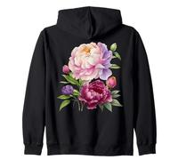 Pivoine Fleurs Aquarelle Lavande Pourpre Pivoine Rose Pivoine Sweat à Capuche
