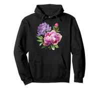 Pivoine Fleurs Aquarelle Lavande Pourpre Pivoine Rose Pivoine Sweat à Capuche
