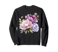 Pivoine Fleurs Aquarelle Lavande Pourpre Pivoine Rose Pivoine Sweatshirt