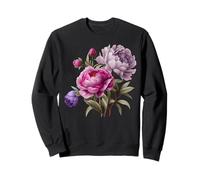 Pivoine Fleurs Aquarelle Lavande Pourpre Pivoine Rose Pivoine Sweatshirt