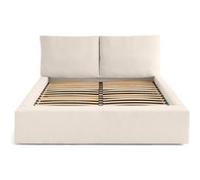 Pivoine - lit coffre - 160x200 - en velours côtelé - sommier inclus - Beige Beige