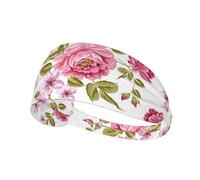 Pivoines Rose Paille,Bandeau de Sport Unisexe, Bandeau élastique Multi-usages pour Cheveux