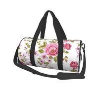 Pivoines Rose Paille, Sac de Voyage de Grande capacité, Sac à Main Rond, Sac de Voyage de Sport, fourre-Tout, Sac de Fitness