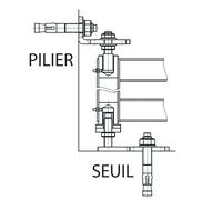 Pivot à cheviller pour tube 40x40x2mm - TORBEL - PIEM1040
